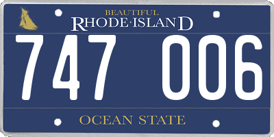 RI license plate 747006