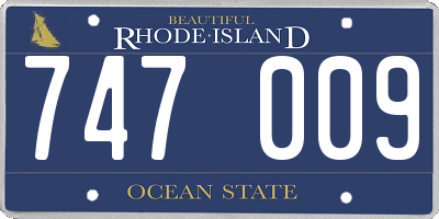 RI license plate 747009