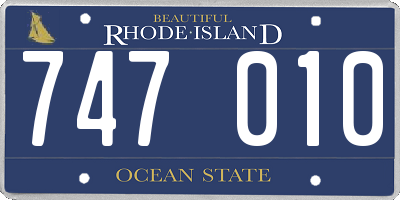 RI license plate 747010
