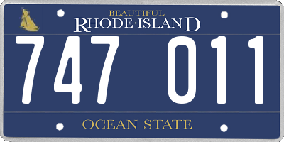 RI license plate 747011