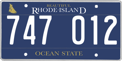 RI license plate 747012