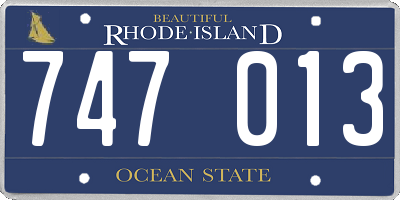RI license plate 747013