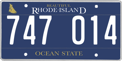 RI license plate 747014