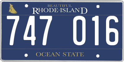 RI license plate 747016