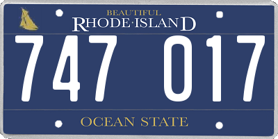 RI license plate 747017