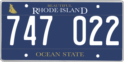 RI license plate 747022