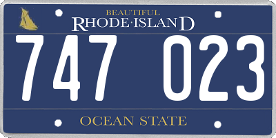 RI license plate 747023