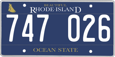 RI license plate 747026