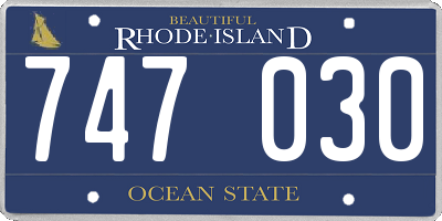RI license plate 747030