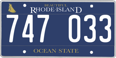 RI license plate 747033