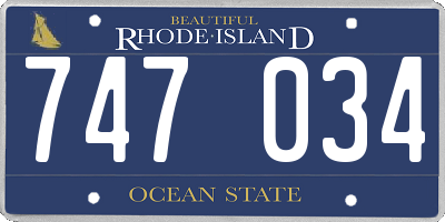 RI license plate 747034