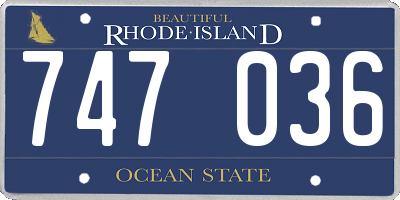 RI license plate 747036