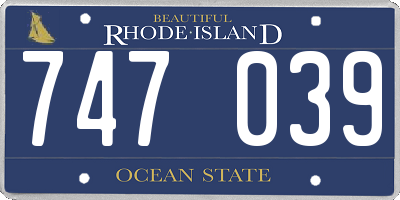 RI license plate 747039