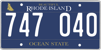 RI license plate 747040