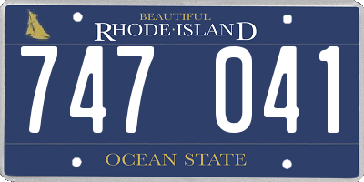 RI license plate 747041