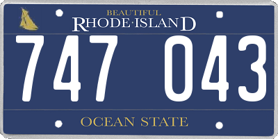 RI license plate 747043