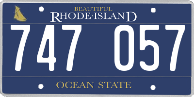 RI license plate 747057