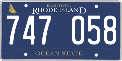 RI license plate 747058