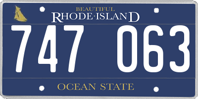 RI license plate 747063