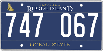 RI license plate 747067