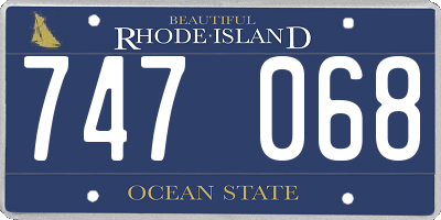 RI license plate 747068