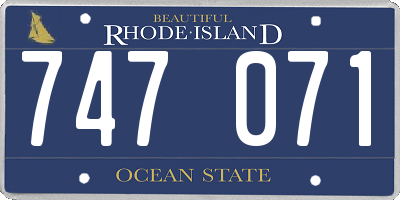 RI license plate 747071