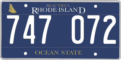 RI license plate 747072