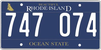 RI license plate 747074