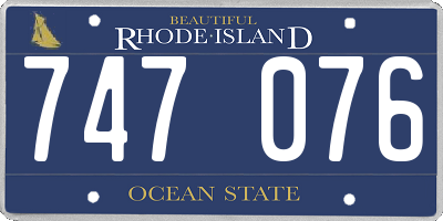 RI license plate 747076