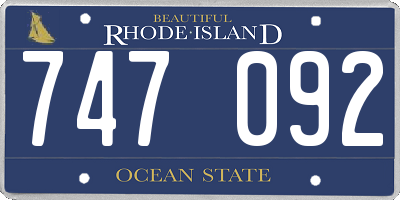 RI license plate 747092