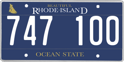 RI license plate 747100