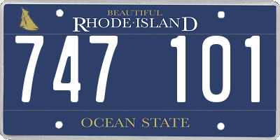 RI license plate 747101