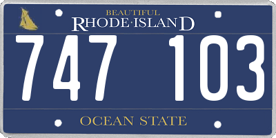 RI license plate 747103
