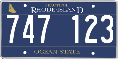 RI license plate 747123