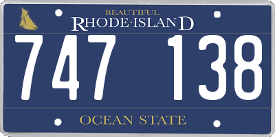 RI license plate 747138