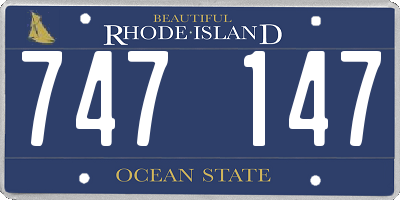 RI license plate 747147