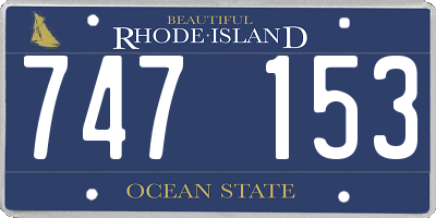 RI license plate 747153