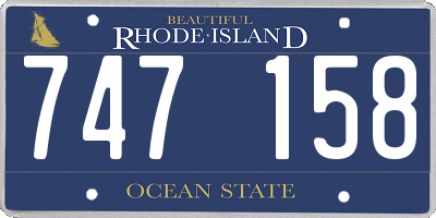 RI license plate 747158