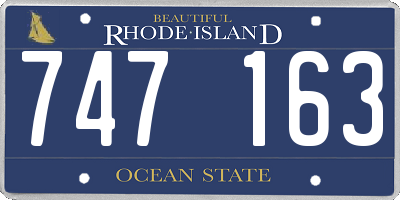 RI license plate 747163