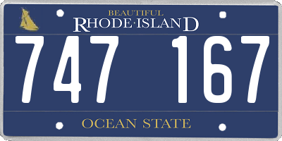 RI license plate 747167