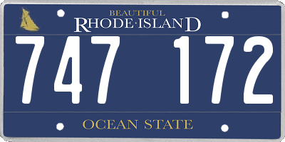RI license plate 747172