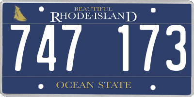 RI license plate 747173