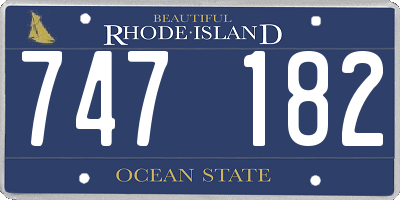 RI license plate 747182