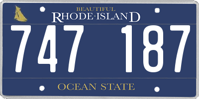 RI license plate 747187