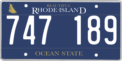 RI license plate 747189