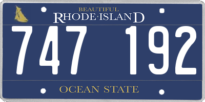 RI license plate 747192