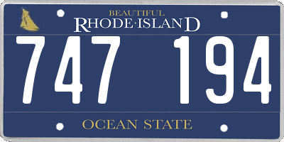 RI license plate 747194