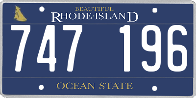 RI license plate 747196