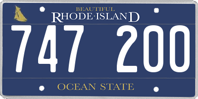 RI license plate 747200