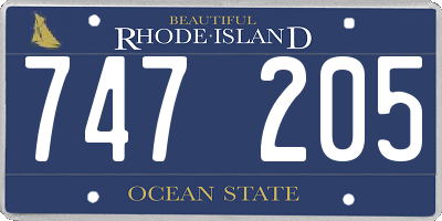 RI license plate 747205
